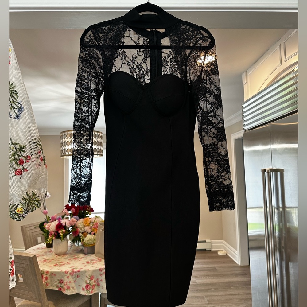 Corset/Lace Black Bodycon Dress